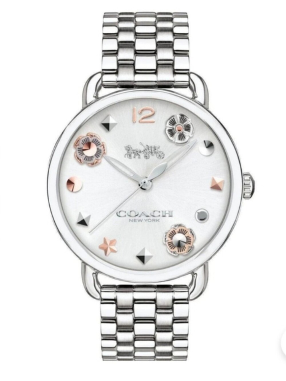 Coach Delaney Charm Silver Quartz Ladies Watch